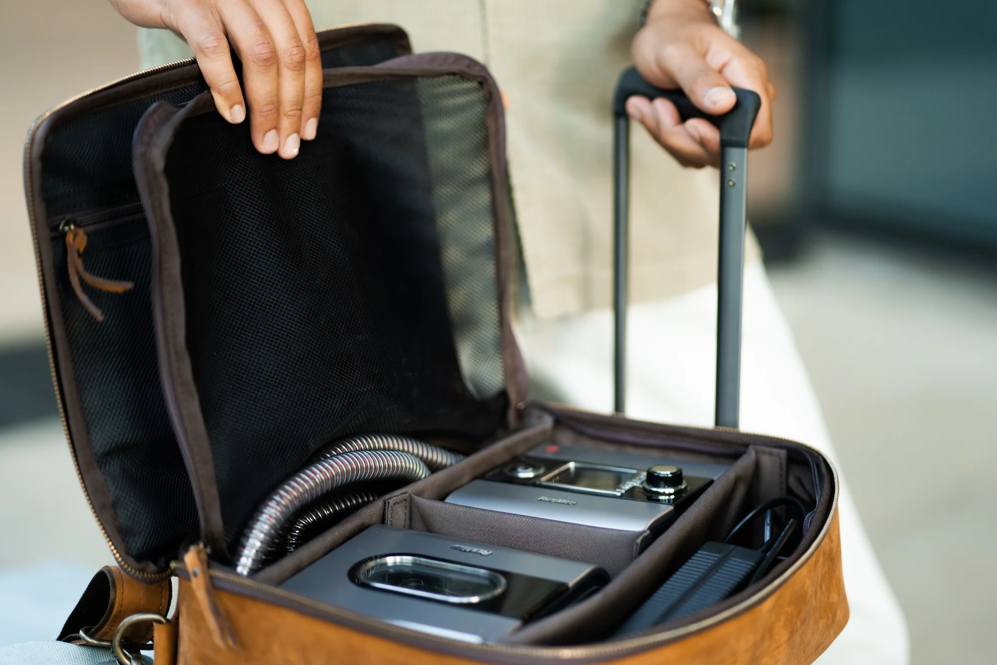 Leather CPAP Travel Bag - Image 4